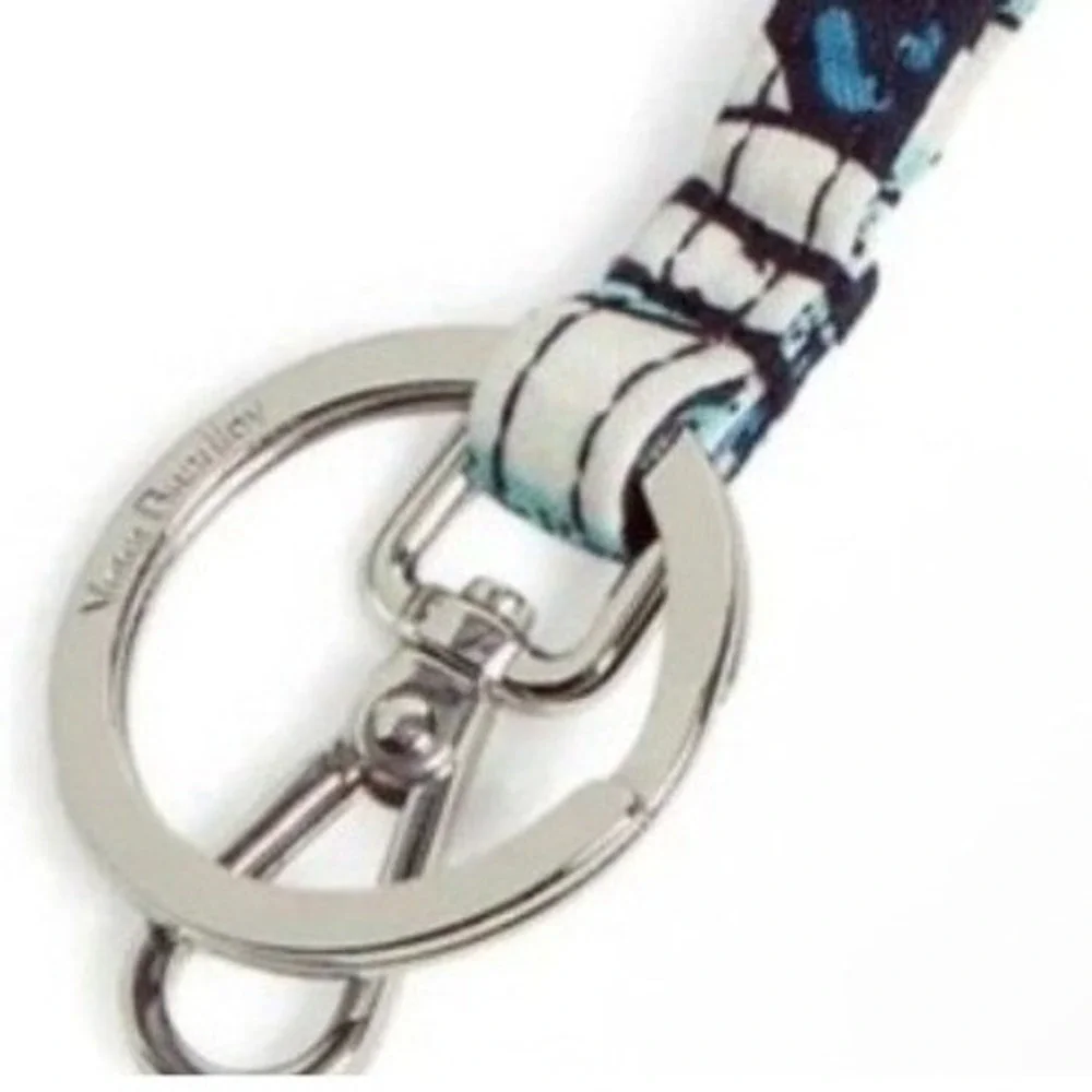 Vera Bradley Wide Lanyard Shore Enough Blue White Nautical‎ Key ID Holder 28181